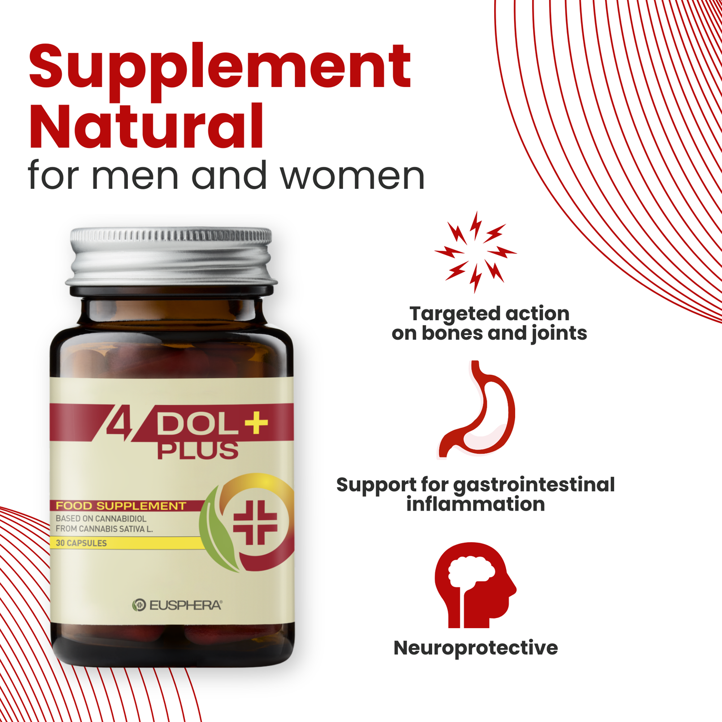 4DOL PLUS - Natural Supplement for Bones and Joints with Boswellia Serrata and PEA - 30 cps