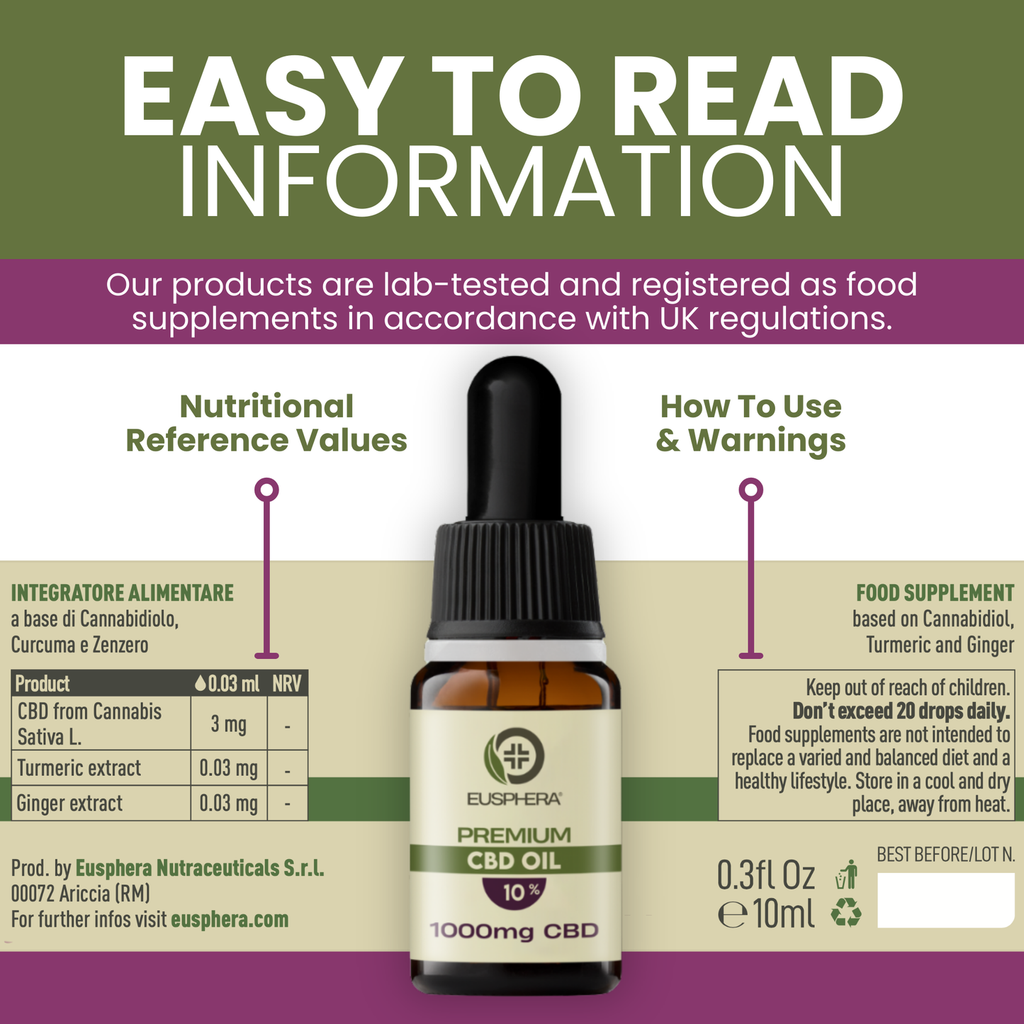 Hemp Extract Oil 1000mg Premium - 10 ml