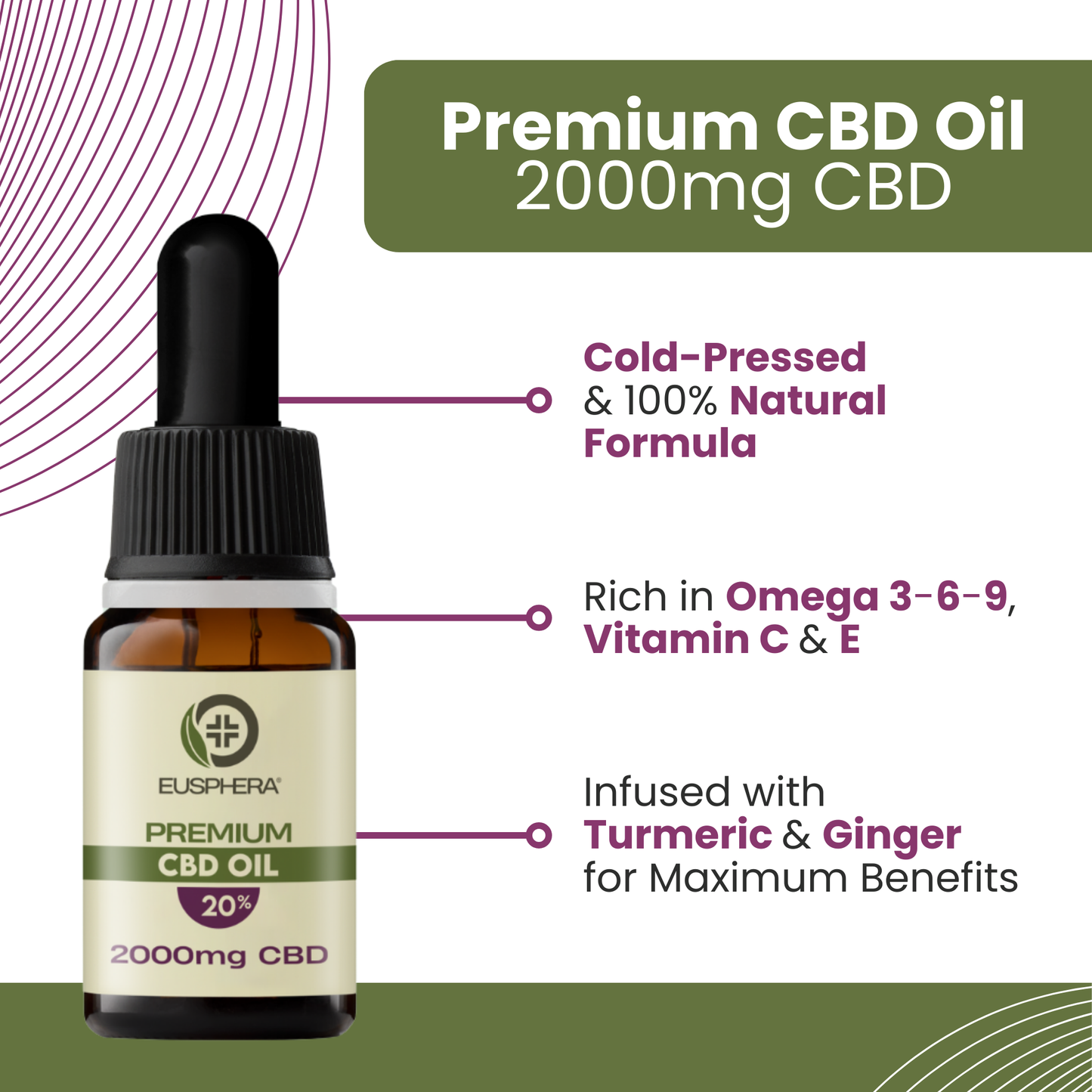 Hemp Extract Oil 2000mg Premium - 10 ml