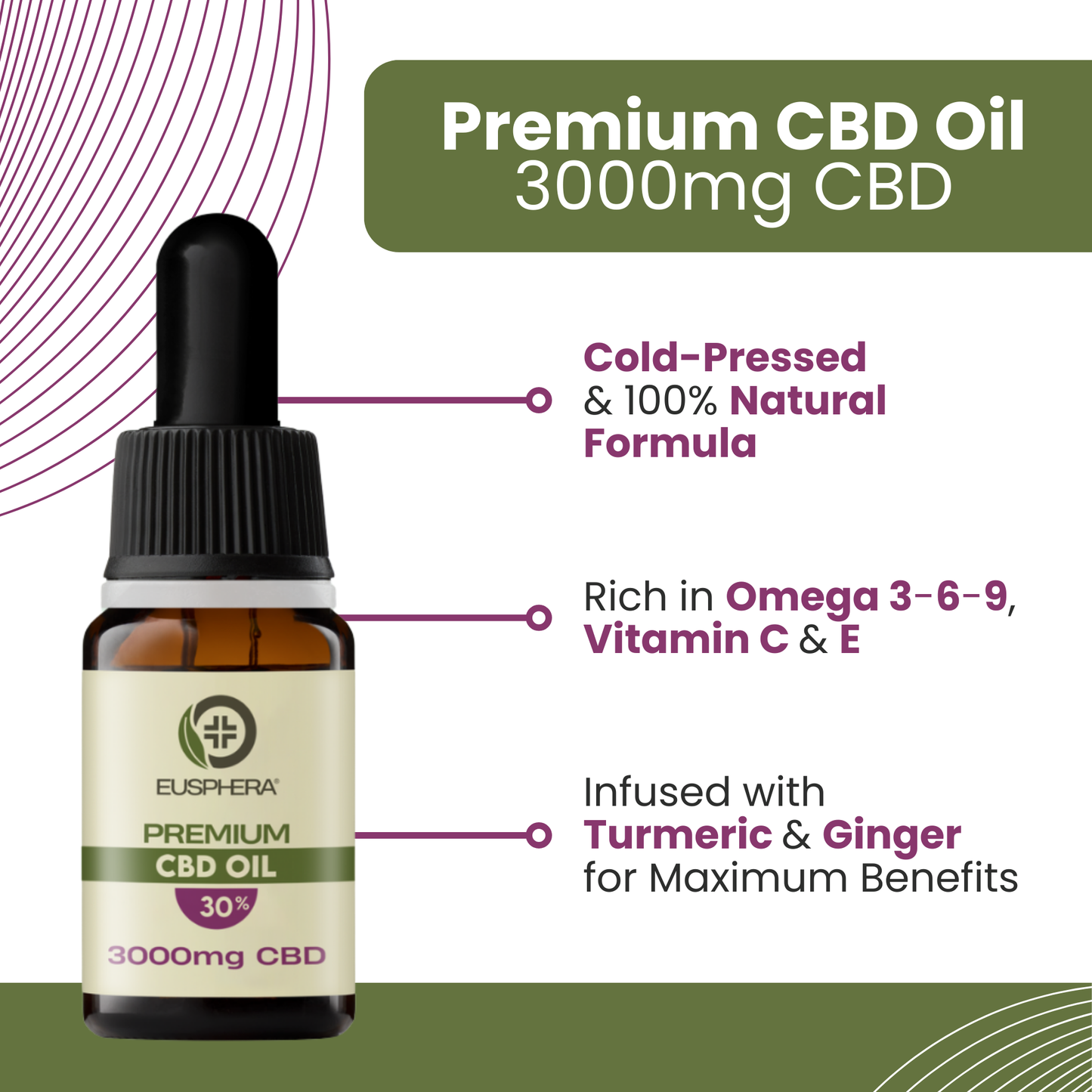 Hemp Extract Oil 3000mg Premium - 10 ml