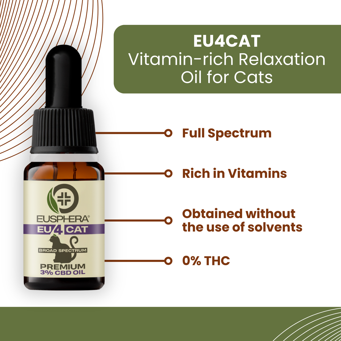 EU4CAT - Natural Soothing Oil for Cats Rich in Vitamins - 10 ml