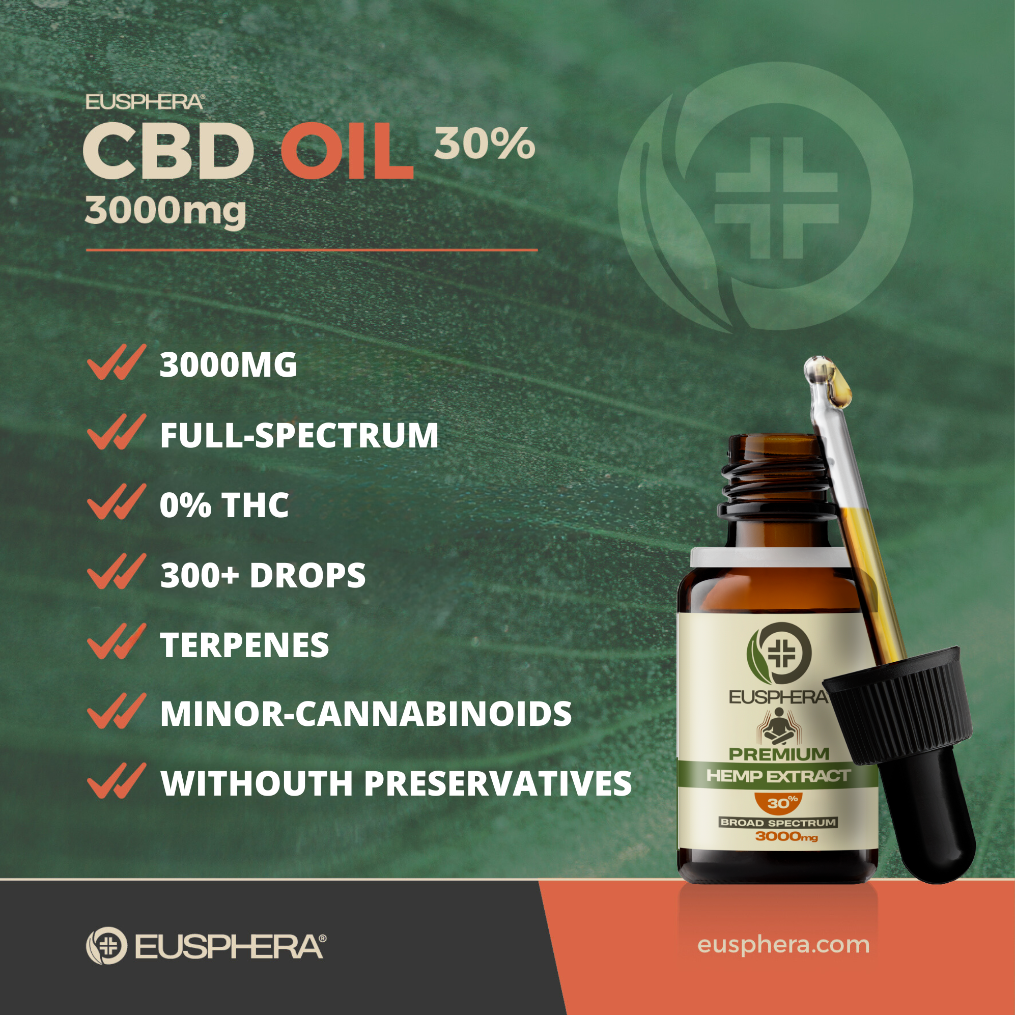 HEMP OIL EXTRACT 30% - CBD BROAD SPECTRUM